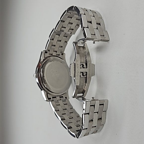 Authentic Gucci Watch 5500M Dial Quartz  Silver White Link Date Watch - Picture 8 of 15